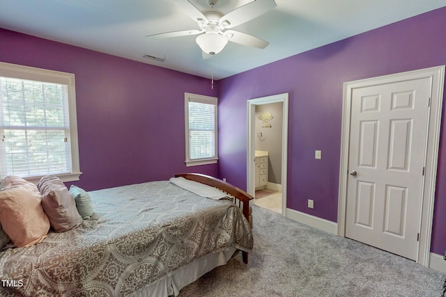 4 Springtree Cir, Durham, NC 27712 - bedroom featuring carpet, ensuite bath, and ceiling fan