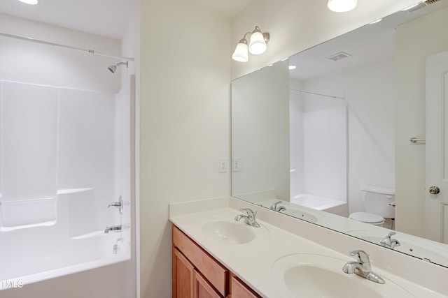 1301 Garden Stone Dr, Raleigh, NC 27610 - bathroom with shower / washtub combination and double vanity