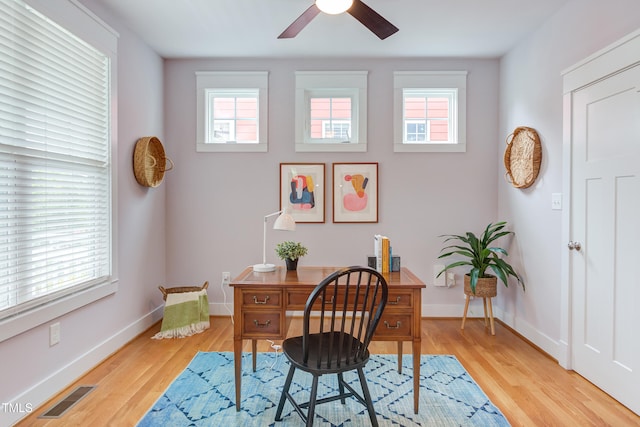 119 W Piedmont Ave, Durham, NC 27707 - office space with light wood-style floors and a ceiling fan