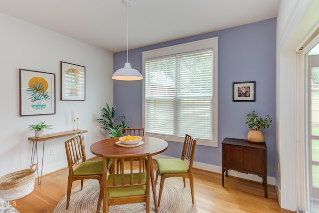 119 W Piedmont Ave, Durham, NC 27707 - dining room featuring light wood-style floors and baseboards