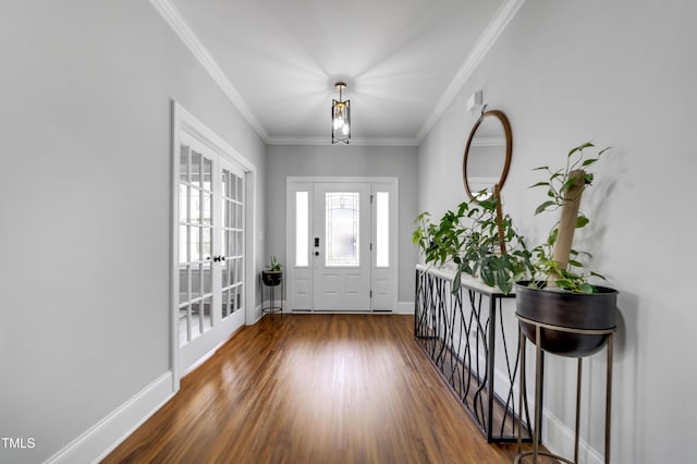 425 Cahors Trl, Holly Springs, NC 27540 - foyer entrance featuring wood finished floors and ornamental molding