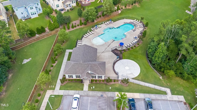 425 Cahors Trl, Holly Springs, NC 27540 - aerial view of a pool area