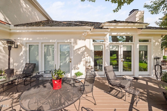 781 Crabtree Crossing Pkwy, Cary, NC 27513 - deck featuring french doors and outdoor dining area