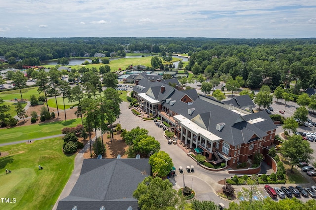 781 Crabtree Crossing Pkwy, Cary, NC 27513 - drone / aerial view of a golf club and a large body of water