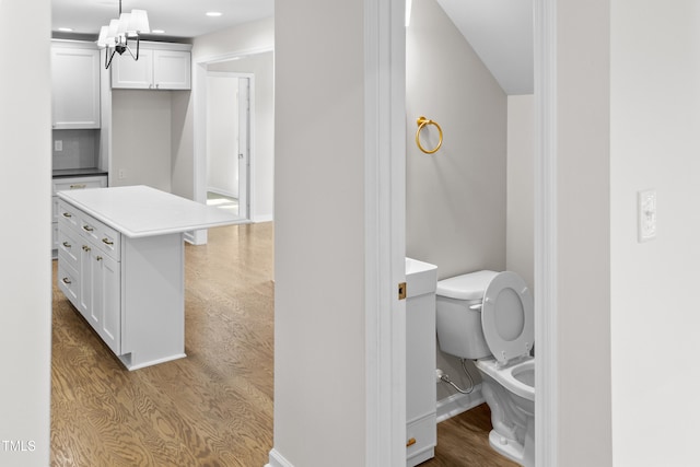 310 E Pilot St, Durham, NC 27707 - bathroom featuring wood finished floors and recessed lighting
