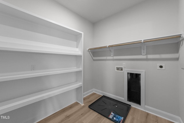 1400 Gathering Park Cir Unit 302, Cary, NC 27519 - laundry area with electric dryer hookup, wood finished floors, and hookup for a washing machine