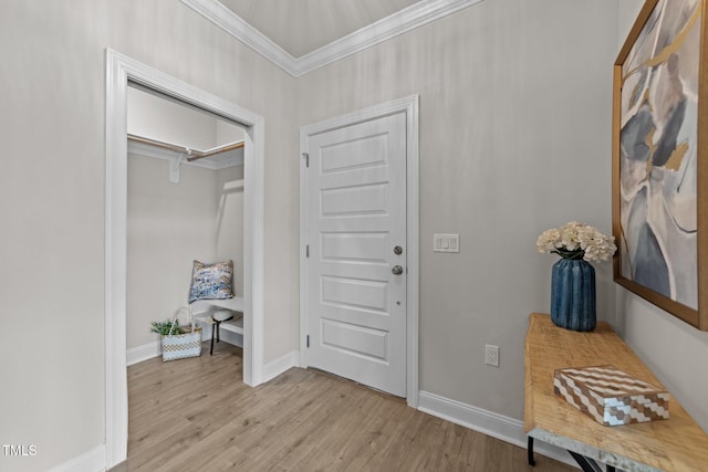 1400 Gathering Park Cir Unit 302, Cary, NC 27519 - entryway with ornamental molding and light wood-type flooring