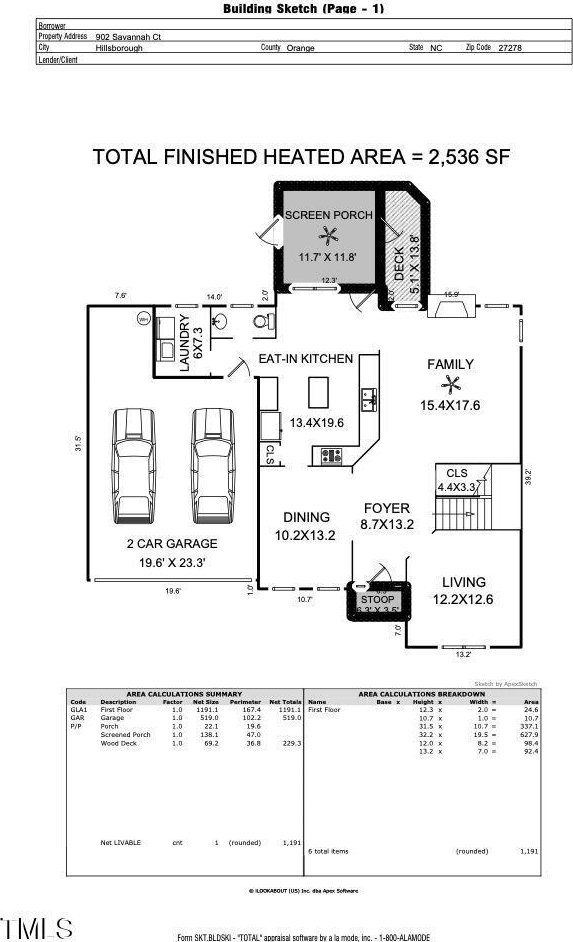 902 Savannah Ct, Hillsborough, NC 27278 - view of home floor plan
