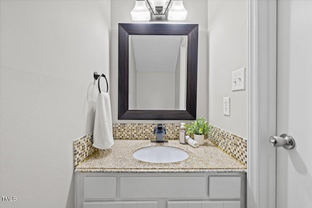 18 Willow Bridge Dr, Durham, NC 27707 - bathroom with vanity and backsplash