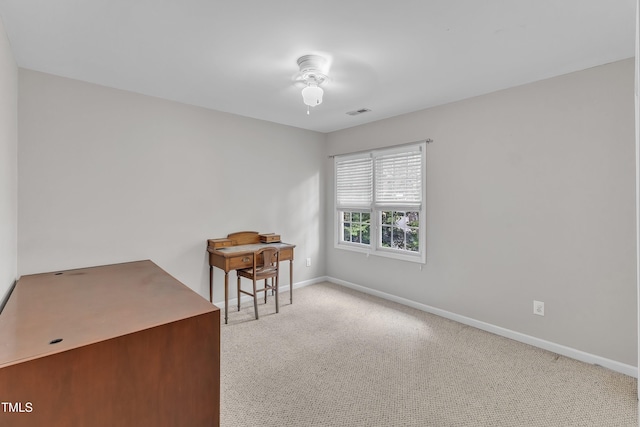 13201 Townfield Dr, Raleigh, NC 27614 - spare room with carpet flooring, a ceiling fan, and an office area