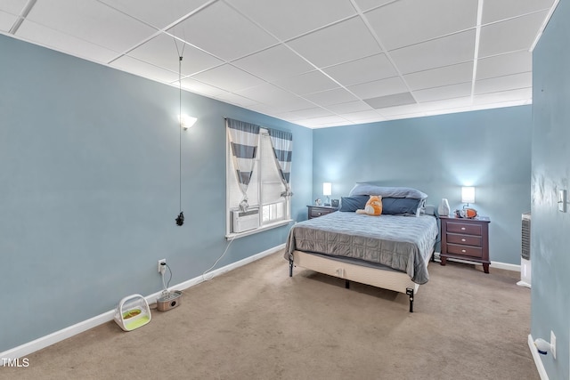 13201 Townfield Dr, Raleigh, NC 27614 - carpeted bedroom featuring a drop ceiling and baseboards