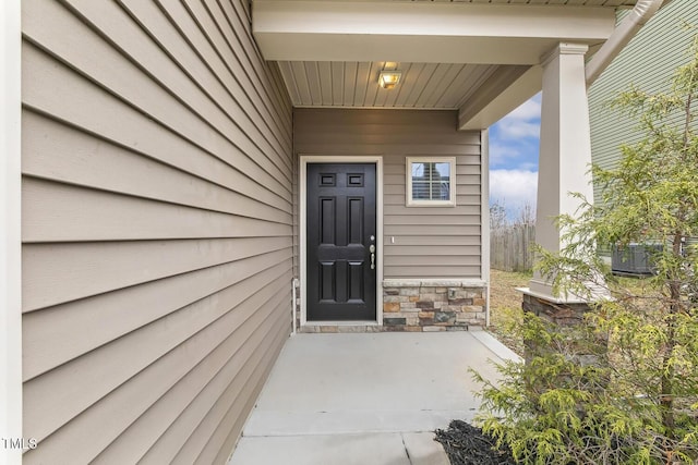 245 E Webber Ln, Clayton, NC 27527 - doorway to property with stone siding
