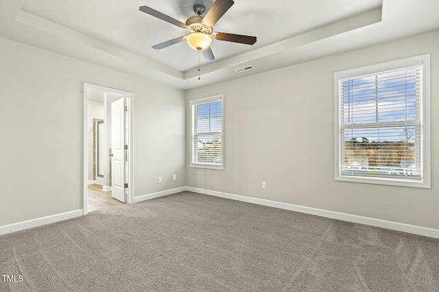 245 E Webber Ln, Clayton, NC 27527 - empty room with a raised ceiling, carpet floors, and ceiling fan