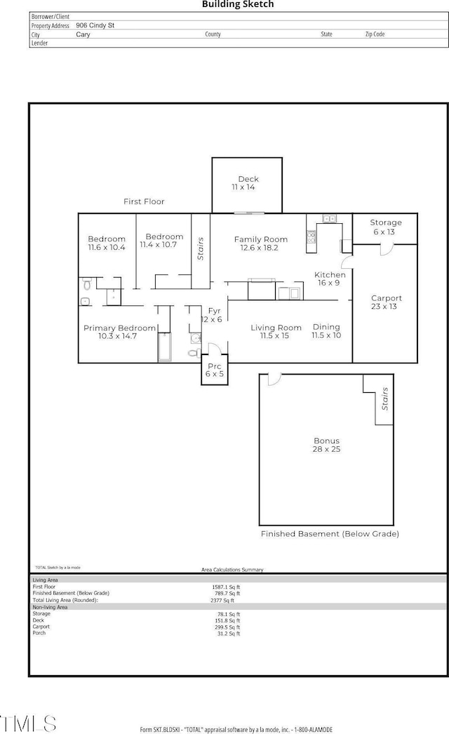 906 Cindy St, Cary, NC 27511 - view of floor plan / room layout