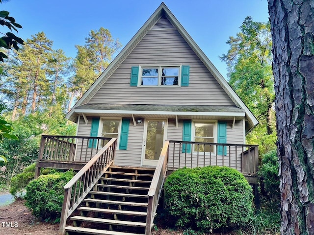 612 Williamsboro St, Oxford, NC 27565 - bungalow-style home with stairway and a wooden deck