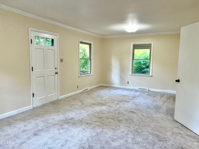 612 Williamsboro St, Oxford, NC 27565 - foyer entrance with crown molding and carpet floors