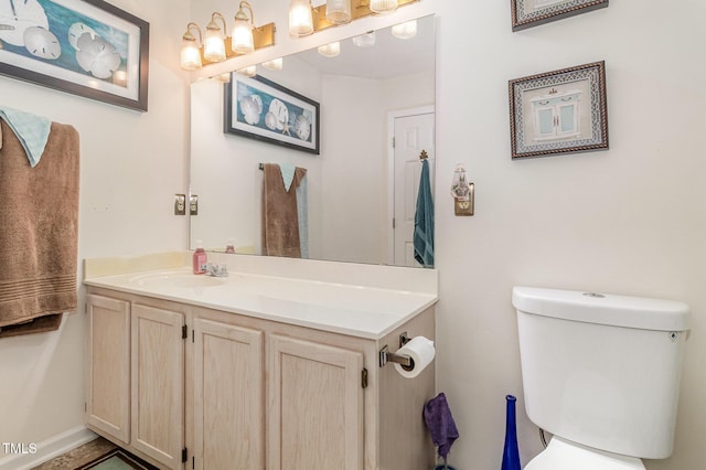 801 Falling Wind Ct, Raleigh, NC 27610 - half bathroom with vanity and a chandelier