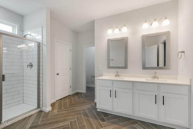 1409 Jasmine View Way, Knightdale, NC 27545 - bathroom with a stall shower and double vanity