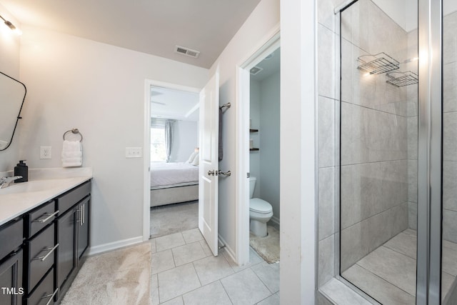 1143 Sweet Cream Ct, Durham, NC 27703 - bathroom with vanity, a shower stall, ensuite bathroom, and tile patterned floors