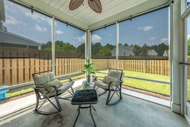 1143 Sweet Cream Ct, Durham, NC 27703 - sunroom / solarium with ceiling fan and healthy amount of natural light