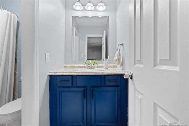 4450 Chesterbrook Dr, Fayetteville, NC 28314 - bathroom featuring vanity and a shower with curtain