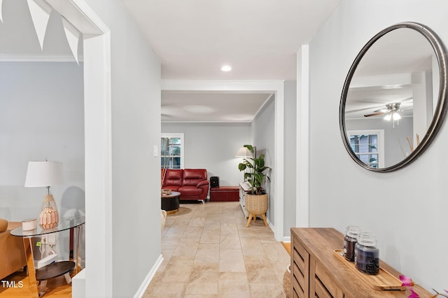 213 SE Maynard Rd, Cary, NC 27511 - hall with ornamental molding and recessed lighting