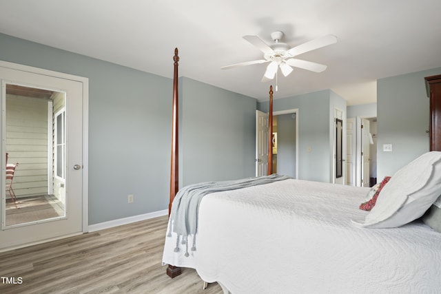 720 Springfork Dr, Cary, NC 27513 - bedroom with wood finished floors and ceiling fan