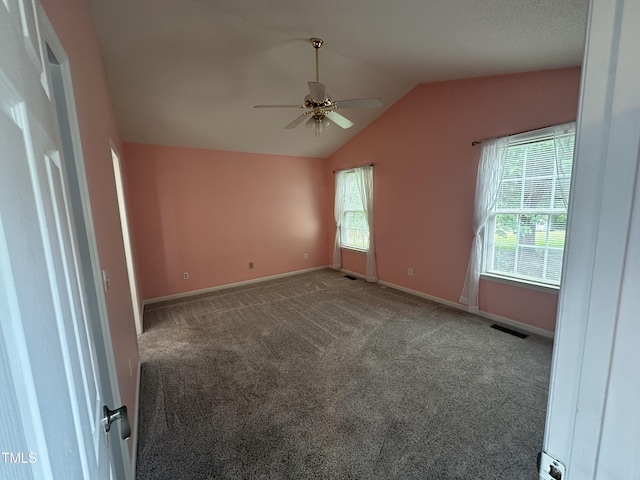 216 Parrish Farm Ln, Benson, NC 27504 - carpeted spare room featuring ceiling fan and vaulted ceiling