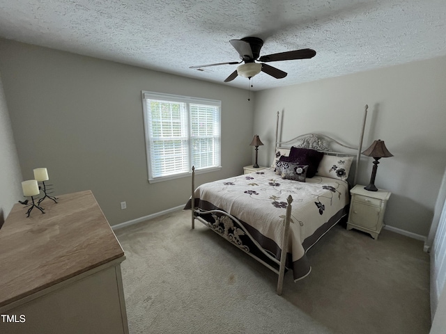 106 Carmel Woods Ct, Wake Forest, NC 27587 - bedroom with light carpet, a textured ceiling, and ceiling fan