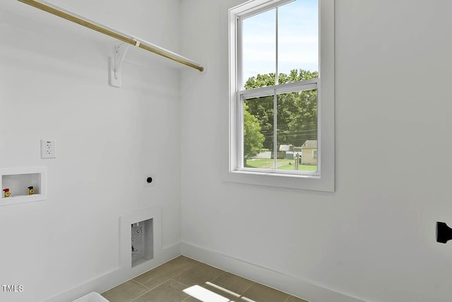 136 E End Ave, Durham, NC 27703 - laundry area featuring hookup for a washing machine, tile patterned floors, and electric dryer hookup