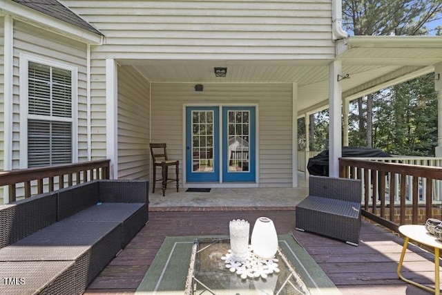 6425 Cross Ridge Dr, Holly Springs, NC 27540 - wooden deck featuring outdoor lounge area