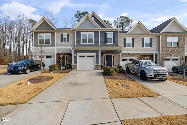 155 Writing Rock Pl, Apex, NC 27539 - craftsman-style home featuring driveway, a garage, and brick siding