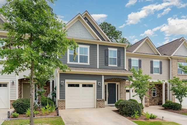 155 Writing Rock Pl, Apex, NC 27539 - craftsman-style home featuring brick siding, concrete driveway, and a garage