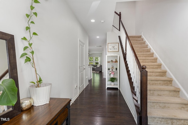 155 Writing Rock Pl, Apex, NC 27539 - stairway with recessed lighting and wood finished floors