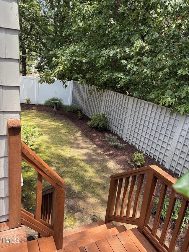 506 Cottage Ln, Durham, NC 27713 - fenced backyard with a wooden deck