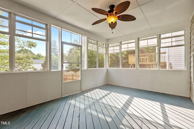 1806 White Dogwood Rd, Apex, NC 27502 - unfurnished sunroom featuring a ceiling fan and plenty of natural light