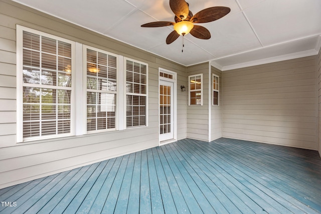 1806 White Dogwood Rd, Apex, NC 27502 - wooden terrace with a ceiling fan