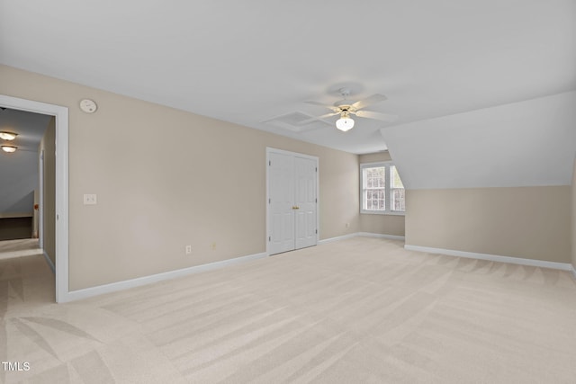 1806 White Dogwood Rd, Apex, NC 27502 - bonus room featuring light colored carpet, ceiling fan, and lofted ceiling