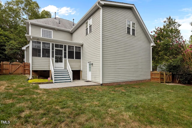 1806 White Dogwood Rd, Apex, NC 27502 - back of house with a gate, a sunroom, and stairway