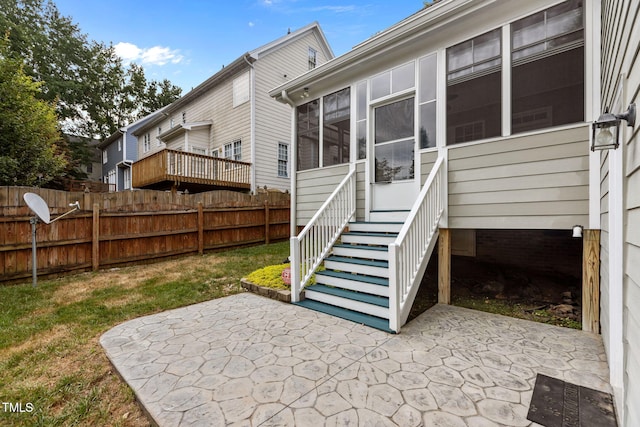 1806 White Dogwood Rd, Apex, NC 27502 - view of patio / terrace featuring a sunroom
