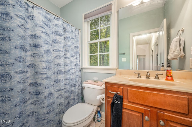 1513 Anterra Dr, Wake Forest, NC 27587 - full bath featuring vanity, tile patterned floors, and curtained shower