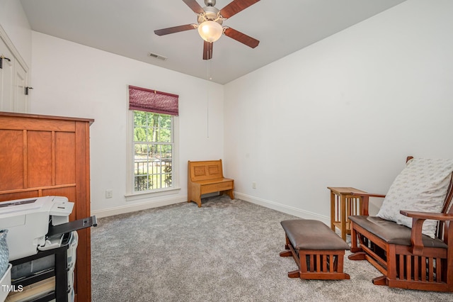 1513 Anterra Dr, Wake Forest, NC 27587 - living area with ceiling fan and carpet floors