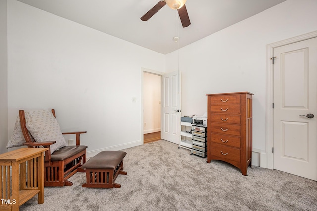1513 Anterra Dr, Wake Forest, NC 27587 - living area featuring light carpet and ceiling fan