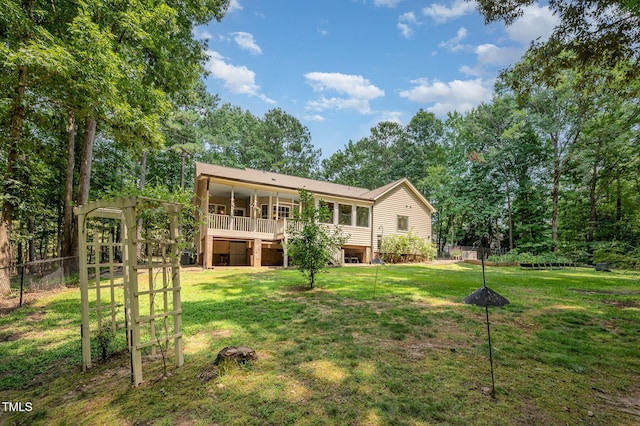 1513 Anterra Dr, Wake Forest, NC 27587 - back of house with a wooden deck and stairway