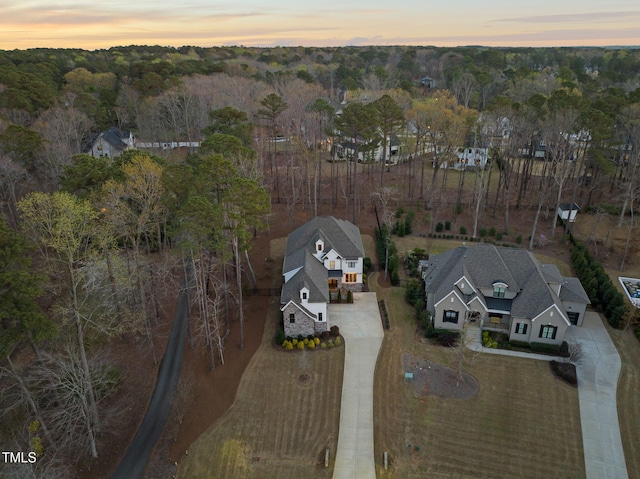 2105 Gardenbrook Dr, Raleigh, NC 27606 - aerial view at dusk of a forest view