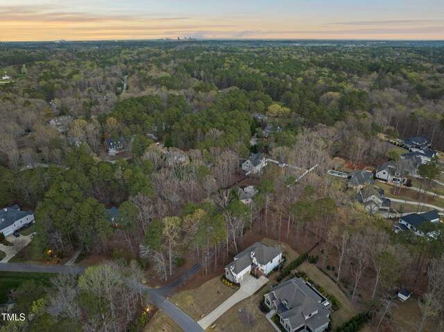 2105 Gardenbrook Dr, Raleigh, NC 27606 - aerial view at dusk of a forest view