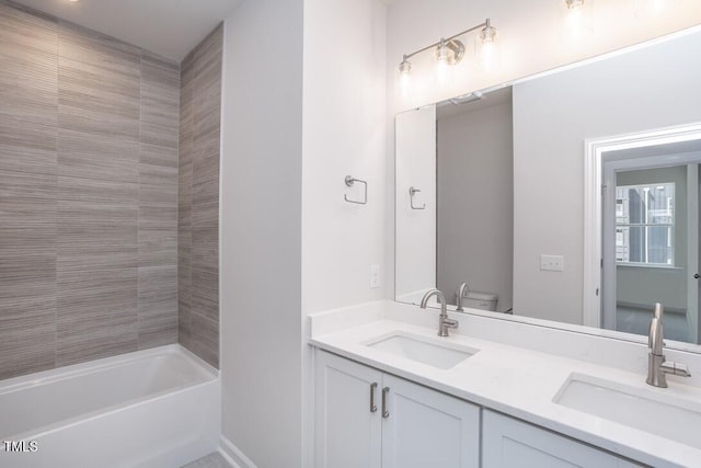 4703 Mint Leaf Ln, Raleigh, NC 27612 - full bath with double vanity and shower / bath combination