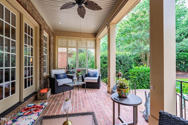 4164 English Garden Way, Raleigh, NC 27612 - view of patio featuring ceiling fan and outdoor lounge area