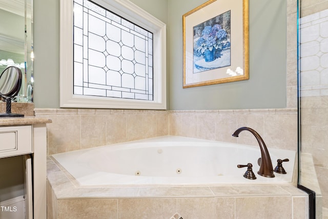 4164 English Garden Way, Raleigh, NC 27612 - bathroom featuring vanity and a tub with jets