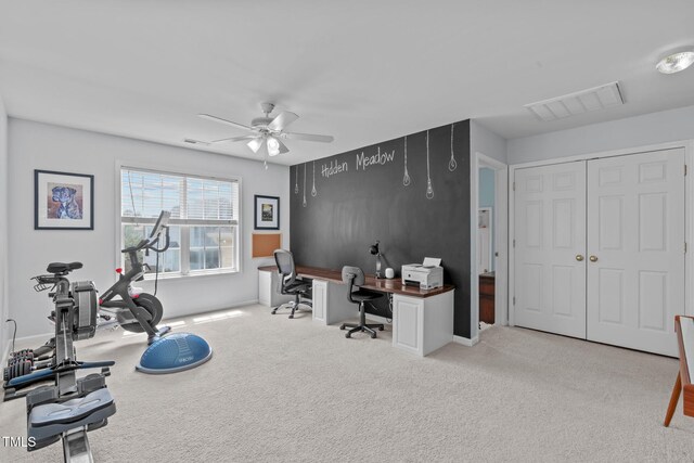2508 Hidden Meadow Dr, Fuquay Varina, NC 27526 - office space with ceiling fan and carpet floors